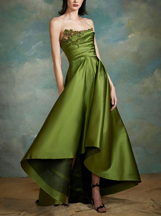 Floral Crystal Embroidered Corset Women's Gown