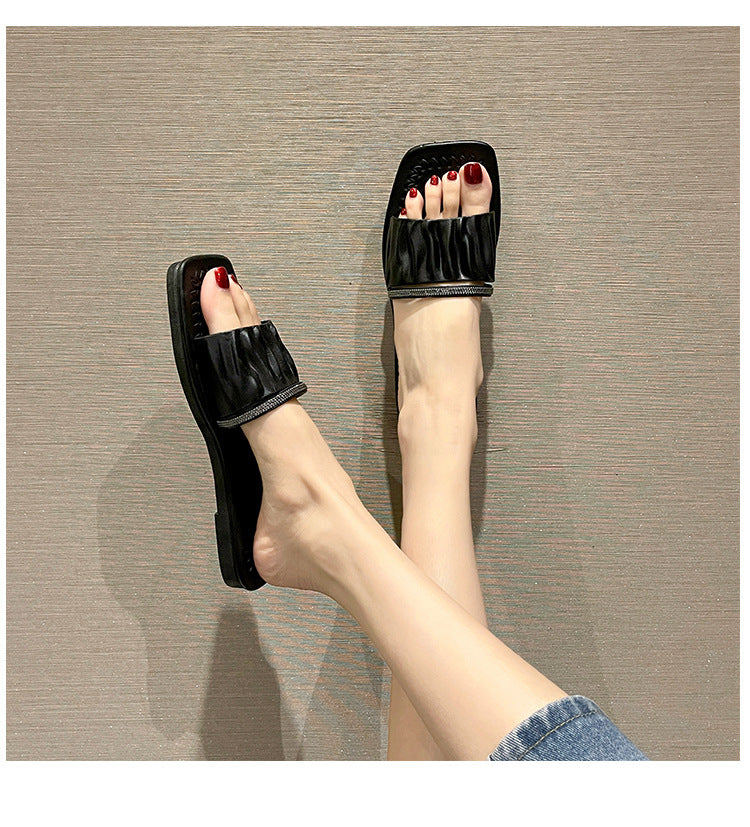 Indoor home non-slip soft bottom ladies slippers