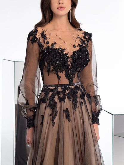 Mesh Bubble Sleeve Wedding Women's Dress