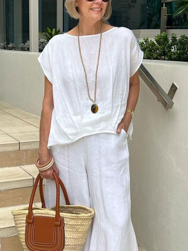 Comfortable Resort Cotton Linen Women's Suit