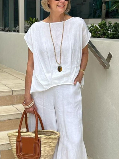 Comfortable Resort Cotton Linen Women's Suit