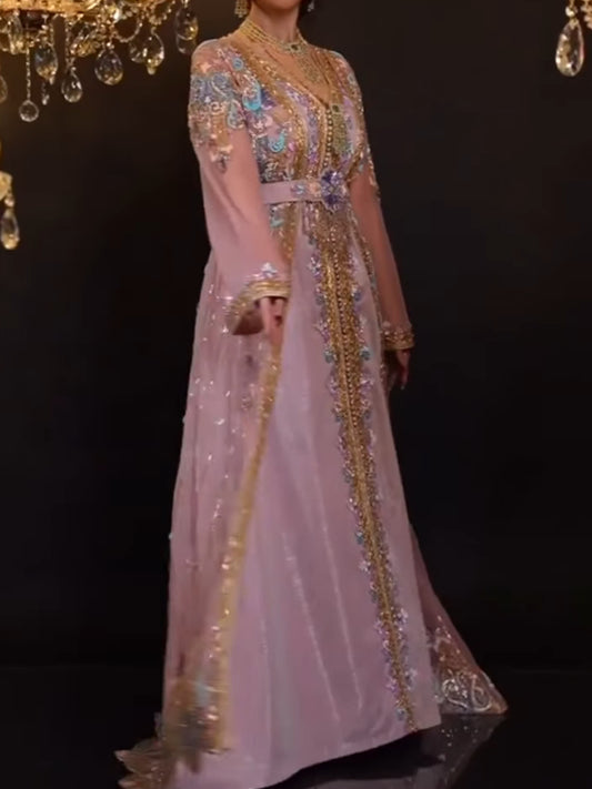 Sequined Elegant Mesh Evening Dress