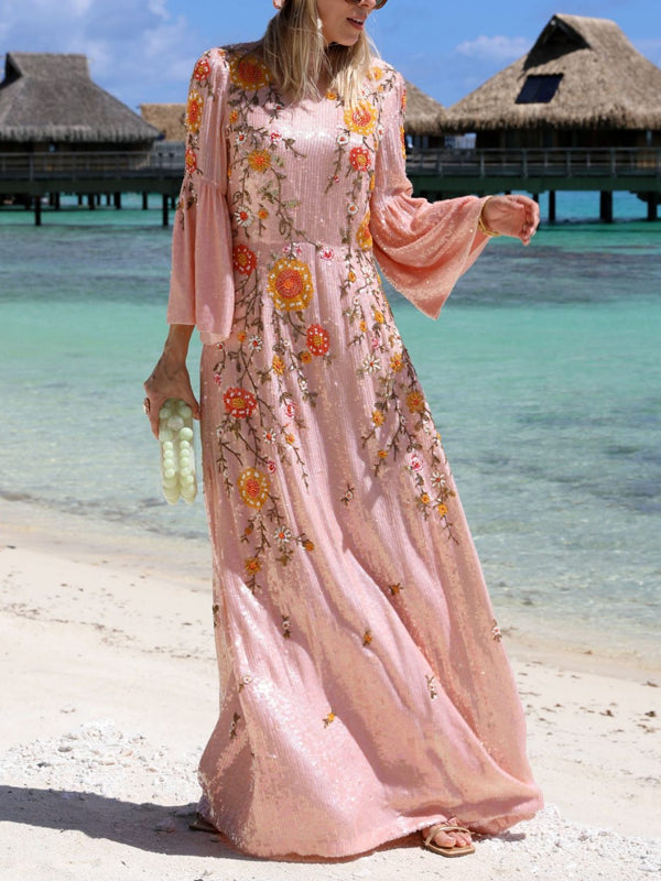 Beach Sequins Temperament Vacation Women's Dress