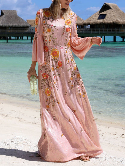 Beach Sequins Temperament Vacation Women's Dress