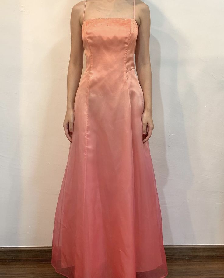 Pink Orange Gradient Vintage Elegant Formal Long Satin Ball Gown Evening Dress Party Dress gh4347