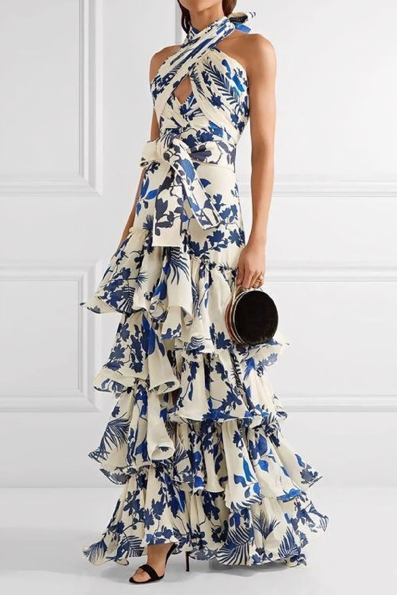 loveedsTM-Bohemian resort style strappy Lolita skirt printed dress