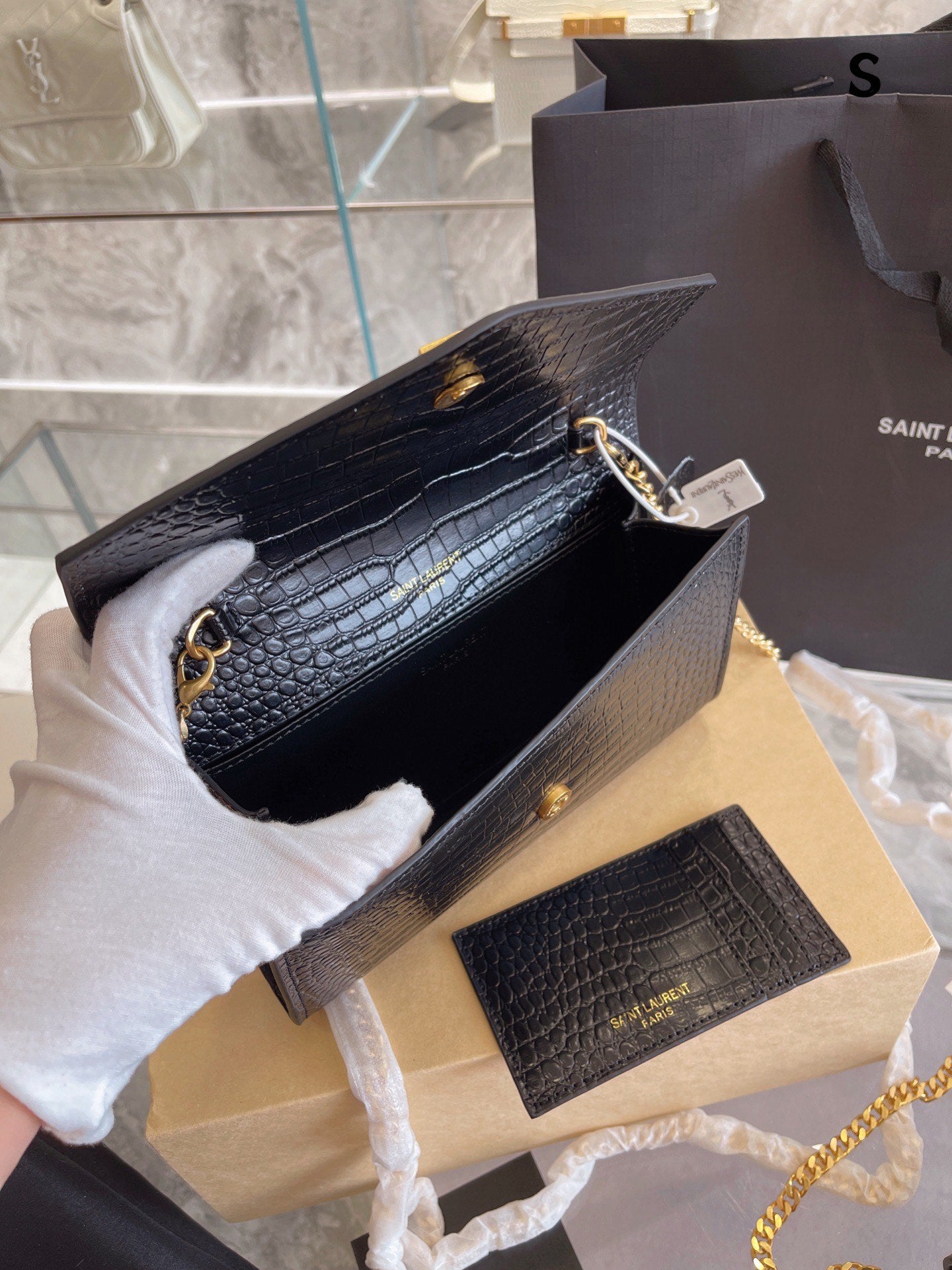 Saint Laurent Cassandre Small Matelassé  Wallet