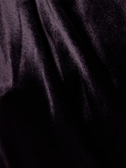 Off-shoulder Velvet Solid Color Maxi Dress