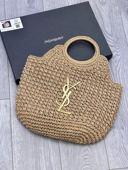 YSL SAINT LAURENT Summer Raffia Tote Bag 41x37cm