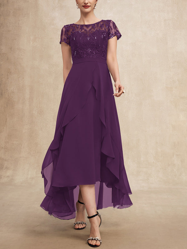 Elegant Lace Chiffon Maxi Dress