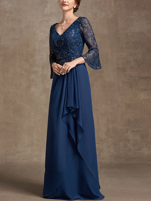 Lace Solid Color Maxi Dress