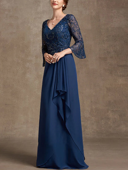 Lace Solid Color Maxi Dress