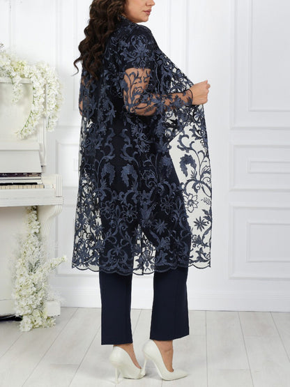 Solid Color Top And Trousers Three-piece Suit