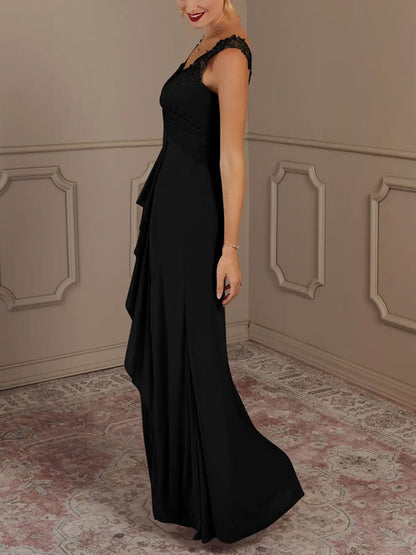 A-Line Sweetheart Neckline Pleated Mesh Floor-Length Dress