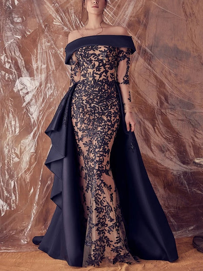 Tube Top Lace Mesh Maxi Dress