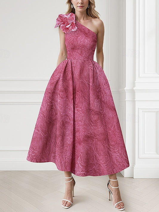 One-shoulder Floral Elegant Women's Dress