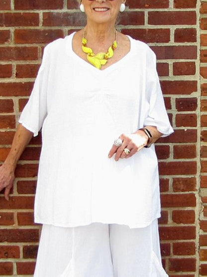 Solid Color Simple Pullover Women's Suit