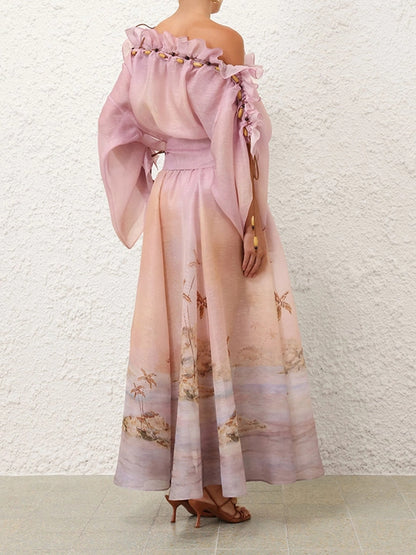 Silk Linen Organza Women's Dress