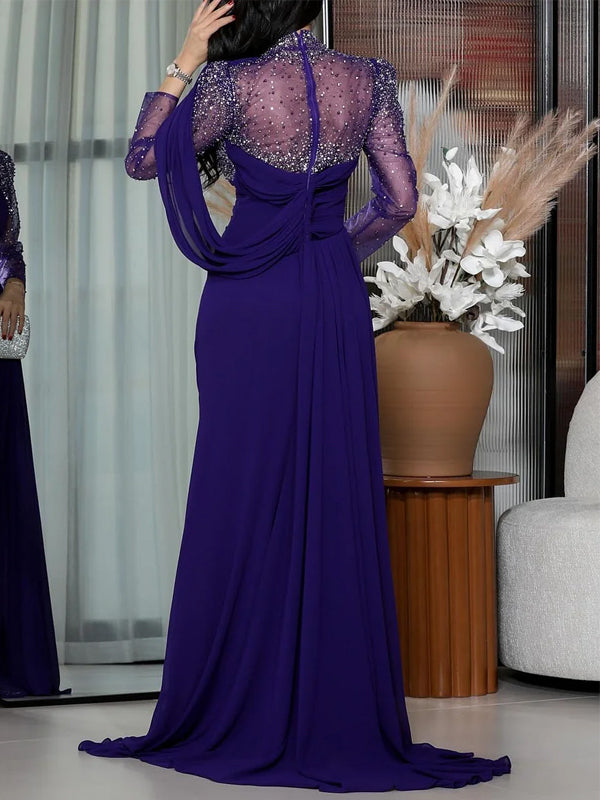 Sequin Solid Color Maxi Dress