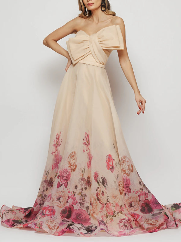 Bow Decoration Elegant Wedding Dress