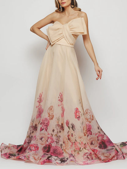 Bow Decoration Elegant Wedding Dress