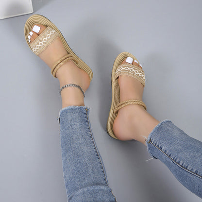 Braided flat sandals