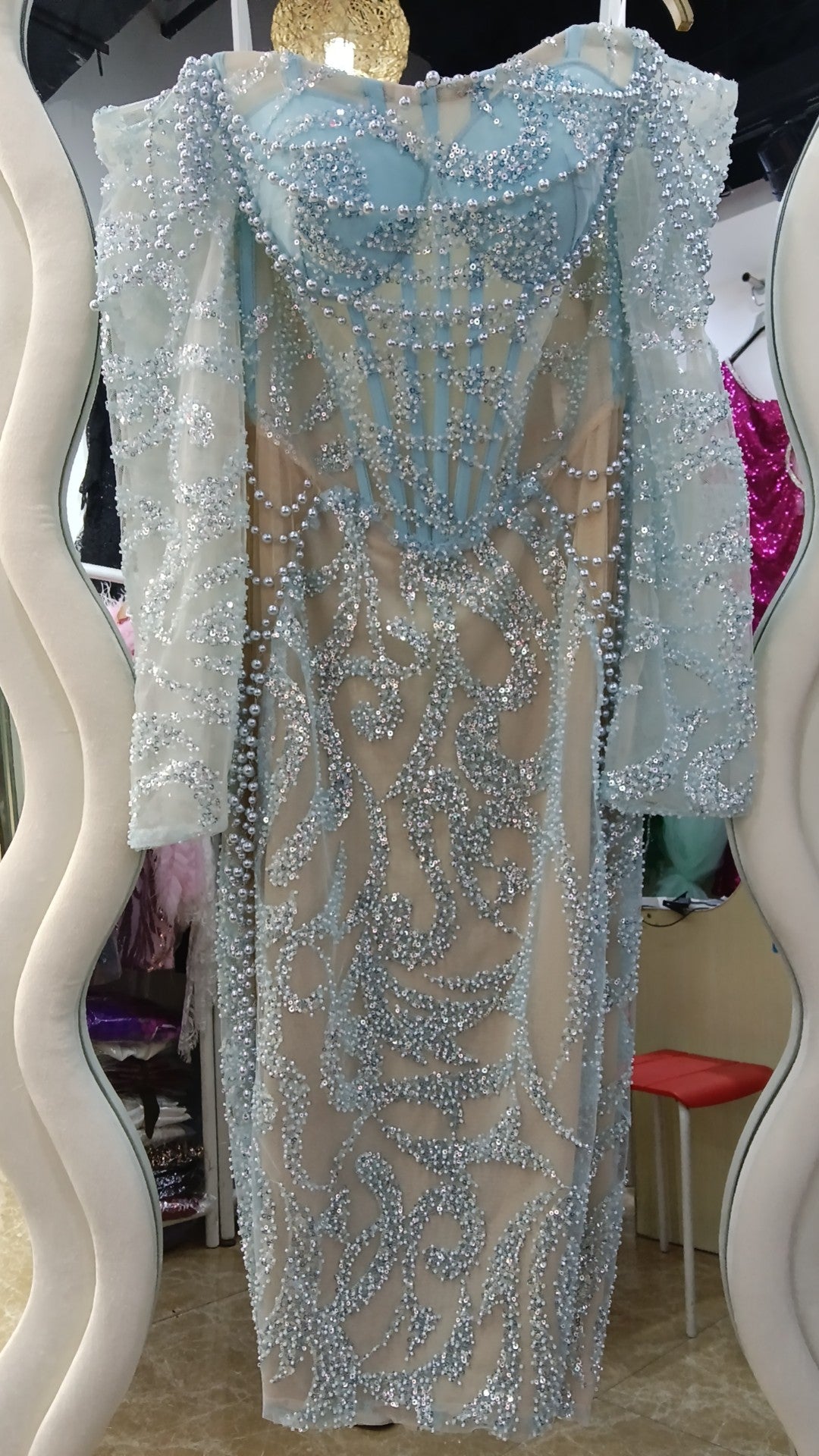 loveedsTM-Sexy off-shoulder long-sleeved dress-vx