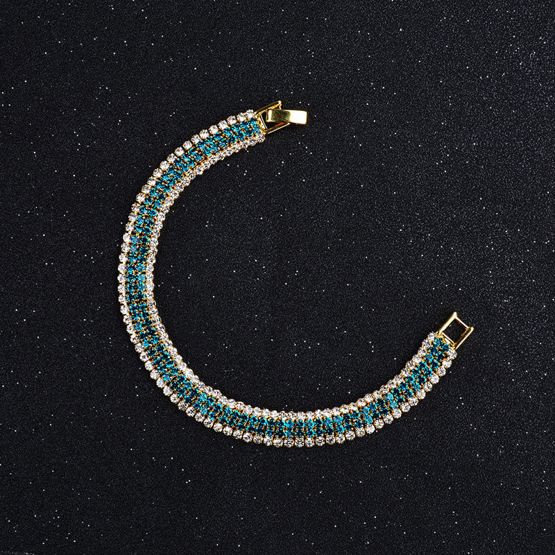Crystal Gold Simple Full Diamonds Women's Bracelet