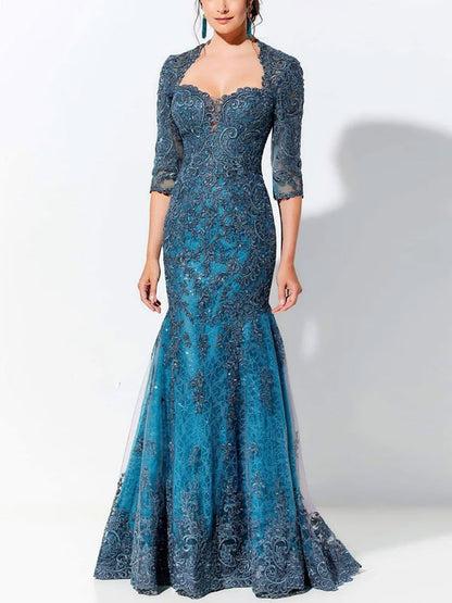 Lace slim fit temperament Mother Of The Bride Dress