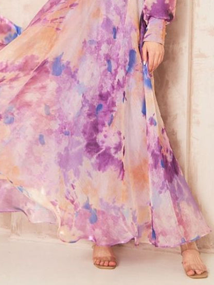 Flowing Chiffon Printed Beach Women's Dress