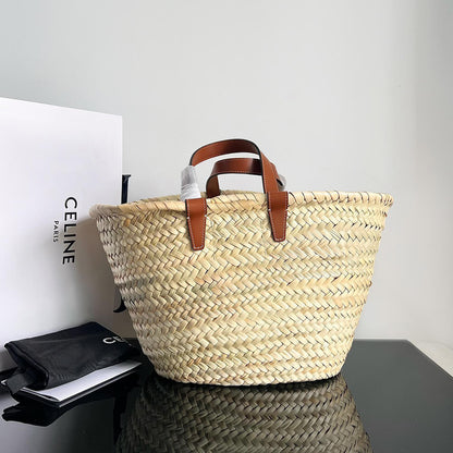 TEEN CELINE CLASSIC PANIER in Palm leaves and Calfskin