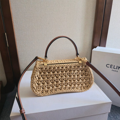 CELINE TEEN CELINE LOLA IN RAFFIA EFFECT TEXTILE