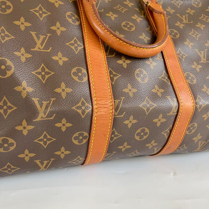 Louis Vuitton Monogram Canvas and Leather 45 boston bag