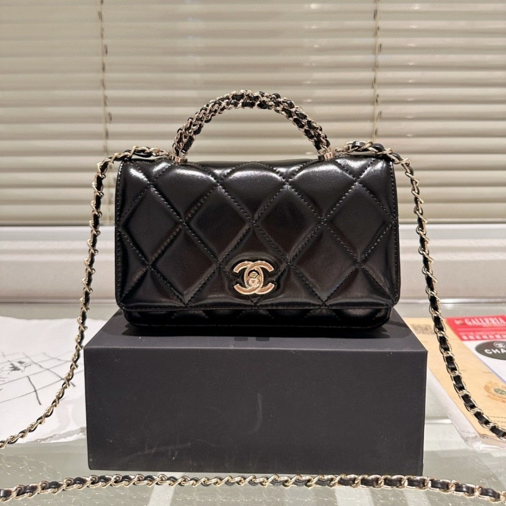 CHANEL 24B METAL TWIST WOC BLACK 20CM