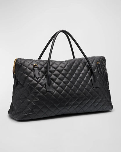 Saint Laurent ES Giant Travel Bag Smooth Quilted Leather With Gold Hardware