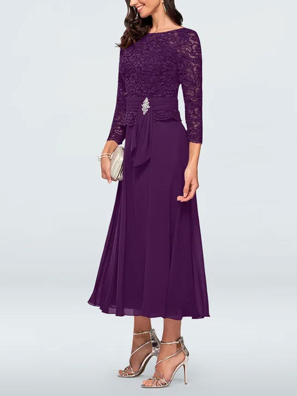 Chiffon waist-skimming lace temperament women's dress
