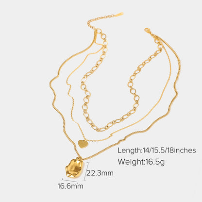 Three-strand in one metal necklace