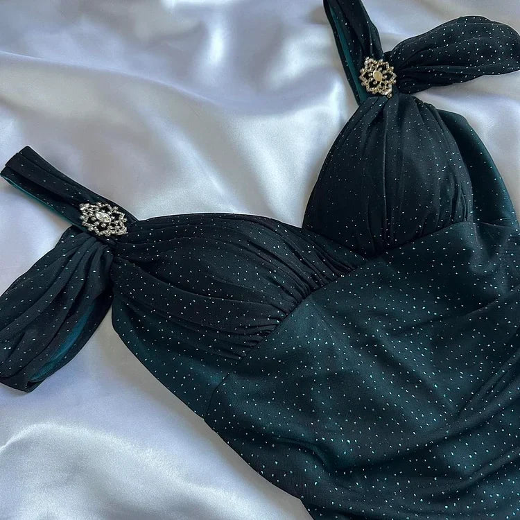 Turquoise Elegant Shiny Long Chiffon Ball Gown Evening Dress Party Dress Prom Dress gh4237