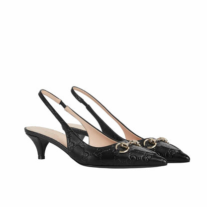 GUCCI WOMEN HORSEBIT SLINGBACK PUMP BLACK 782407 AAEGJ 1000