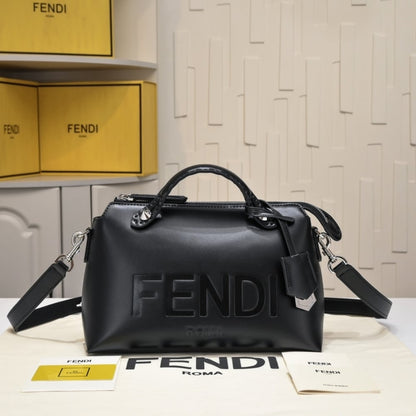 FENDI BY THE WAY MEDIUM TOTE AND SHOULDER BAG BLACK 28CM