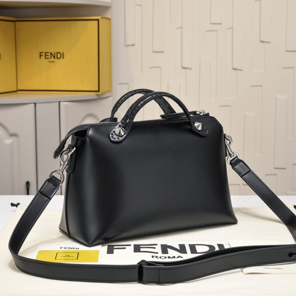 FENDI BY THE WAY MEDIUM TOTE AND SHOULDER BAG BLACK 28CM