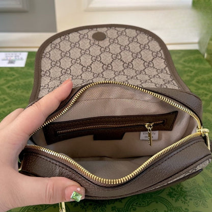 GUCCI OPHIDIA MINI SHOULDER BAG BEIGE AND DARK ‎19CM 772239 FACUJ 8745