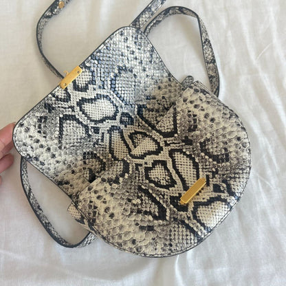 Wandler Anna Printed Leather Shoulder Bag In Python