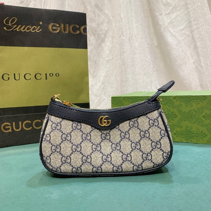GUCCI OPHIDIA MINI BAG BLACK AND BEIGE 19CM