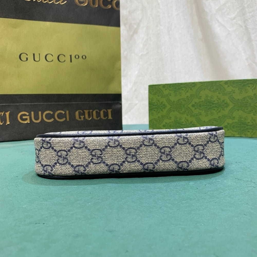 GUCCI OPHIDIA MINI BAG BLACK AND BEIGE 19CM