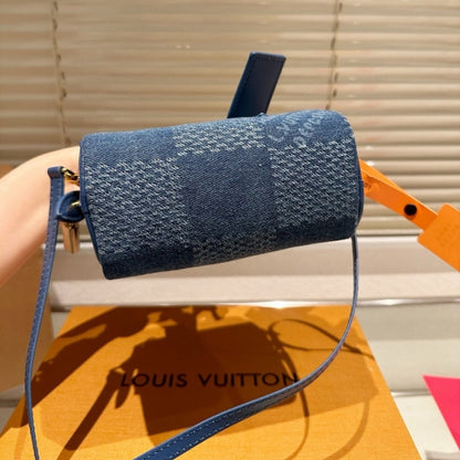 LOUIS VUITTON SPEEDY 18 BANDOULIÈRE DENIM BLUE 18CM N00208