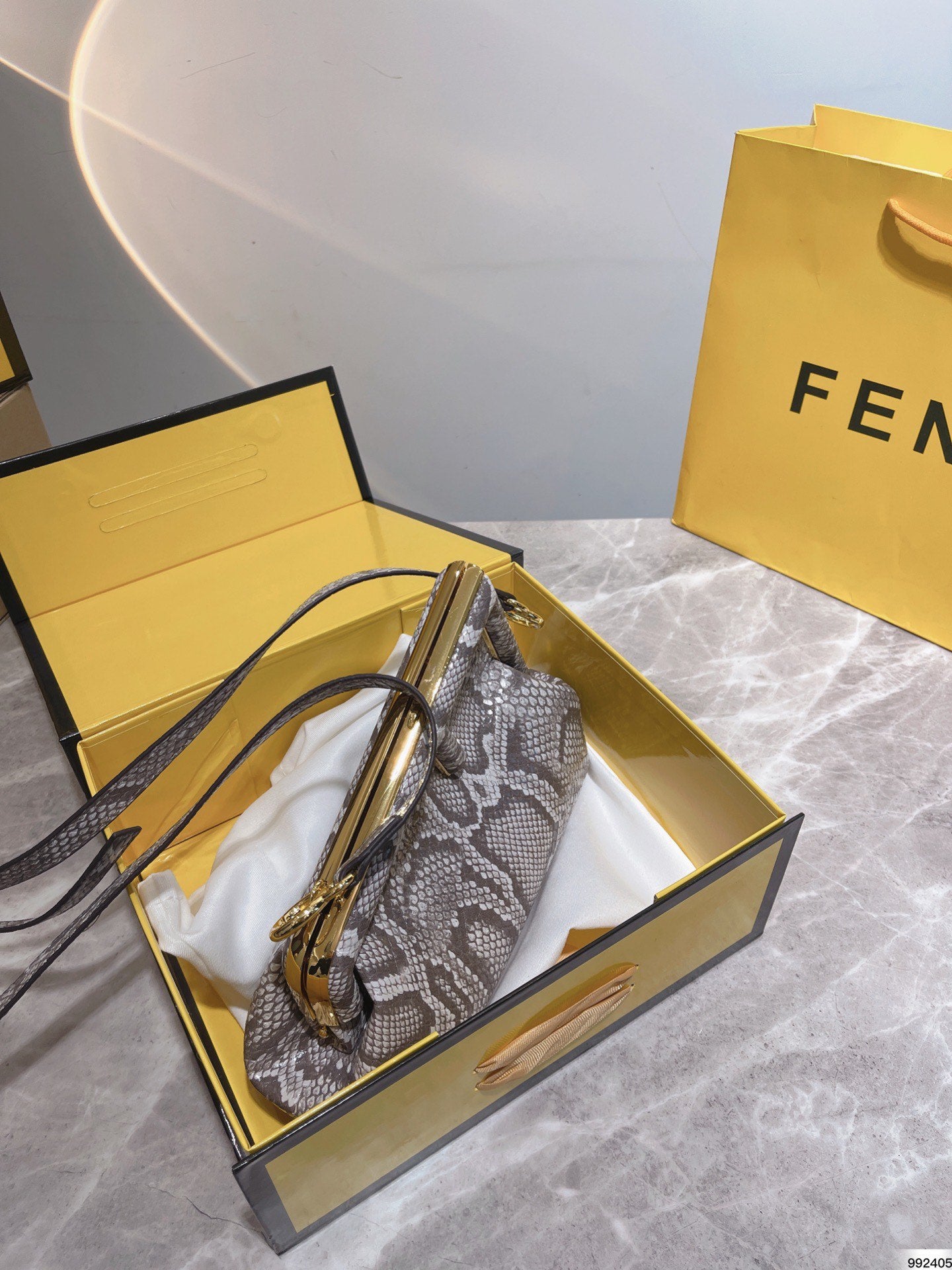 Fendi First Small Natural Python
