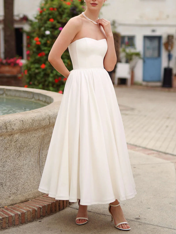 Elegant And Simple Tube Top Dress For Women