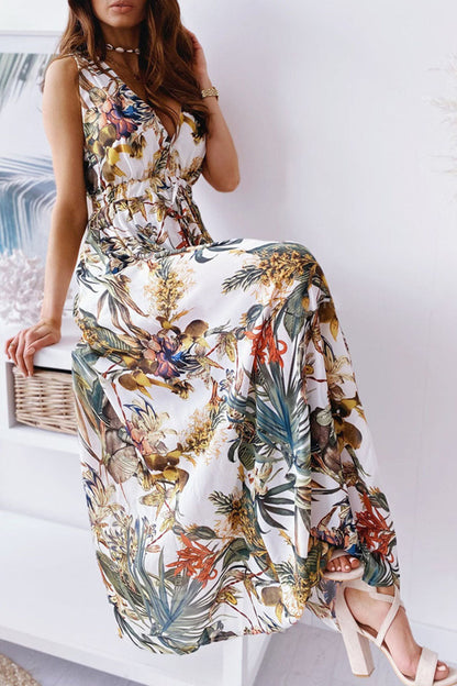 loveedsTM-Fashion Sweet Print V Neck A Line Dresses