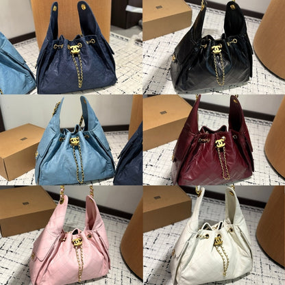 CHANEL 25 SMALL HANDBAG GRAINED AND GOLD TONE METAL WHITE 34CM AS5293 B20304 10601